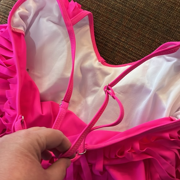 Beautiful Neon Pink Full Tassel Swimsuit - Picture 5 of 6
